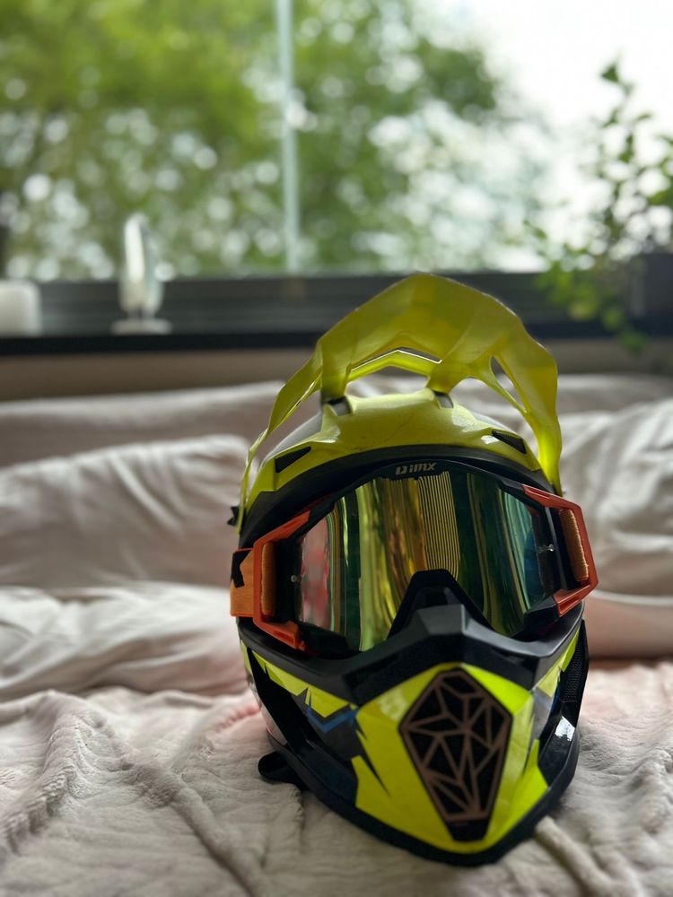 Kask z googlami Moto cros LS2 fast