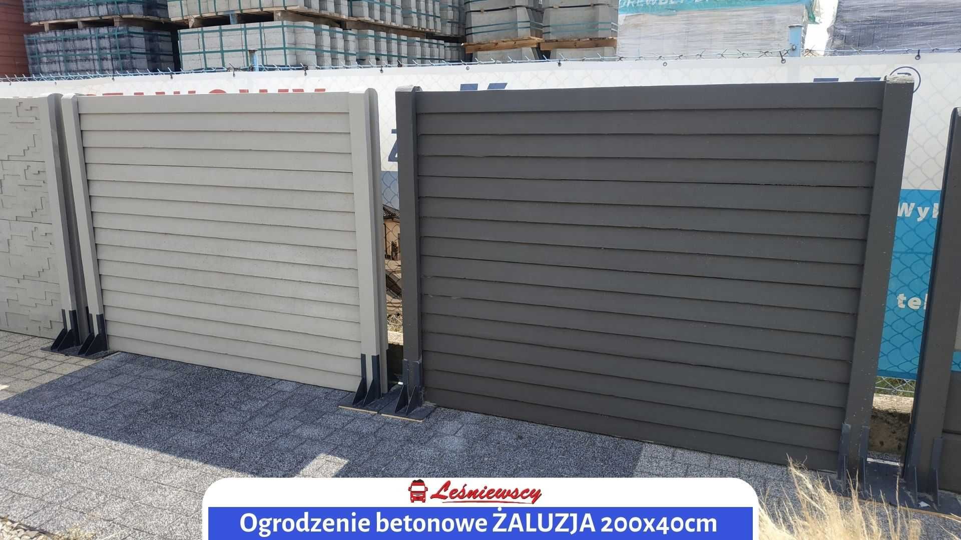 Ogrodzenie palisadowe gładkie betonowe Drewbet 200x25cm OD RĘKI