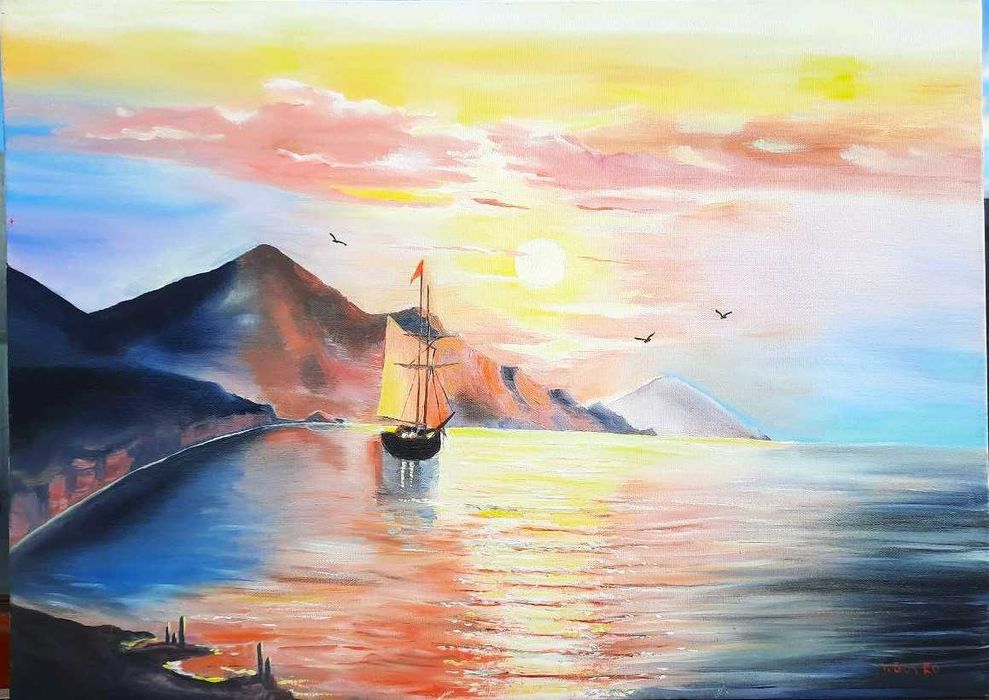 Картина, морський пейзаж, олія, полотно 70х50