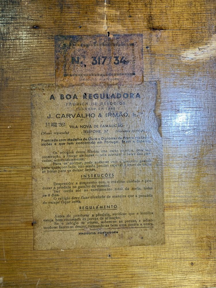 Relógio de parede - A BOA REGULADORA (1951)