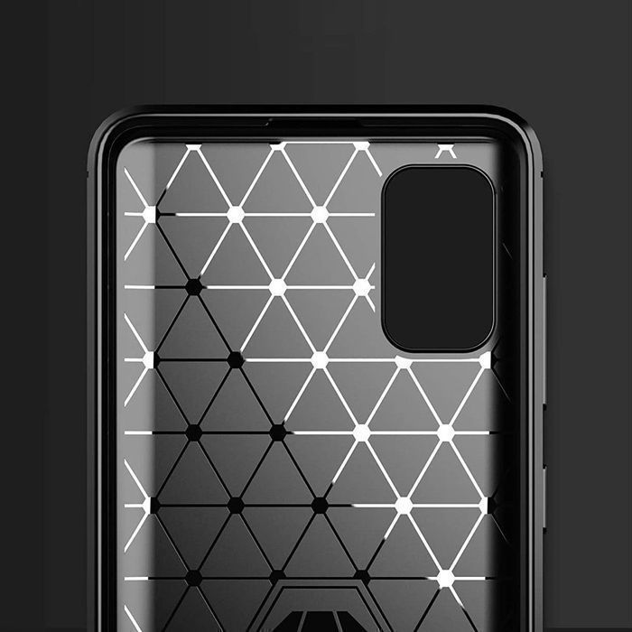 Carbon Case Elastyczne Etui Pokrowiec Huawei P40 Niebieski