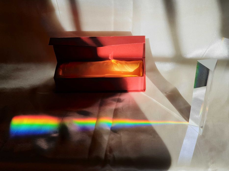 Prisma refractário de 15 cm em cristal com estojo