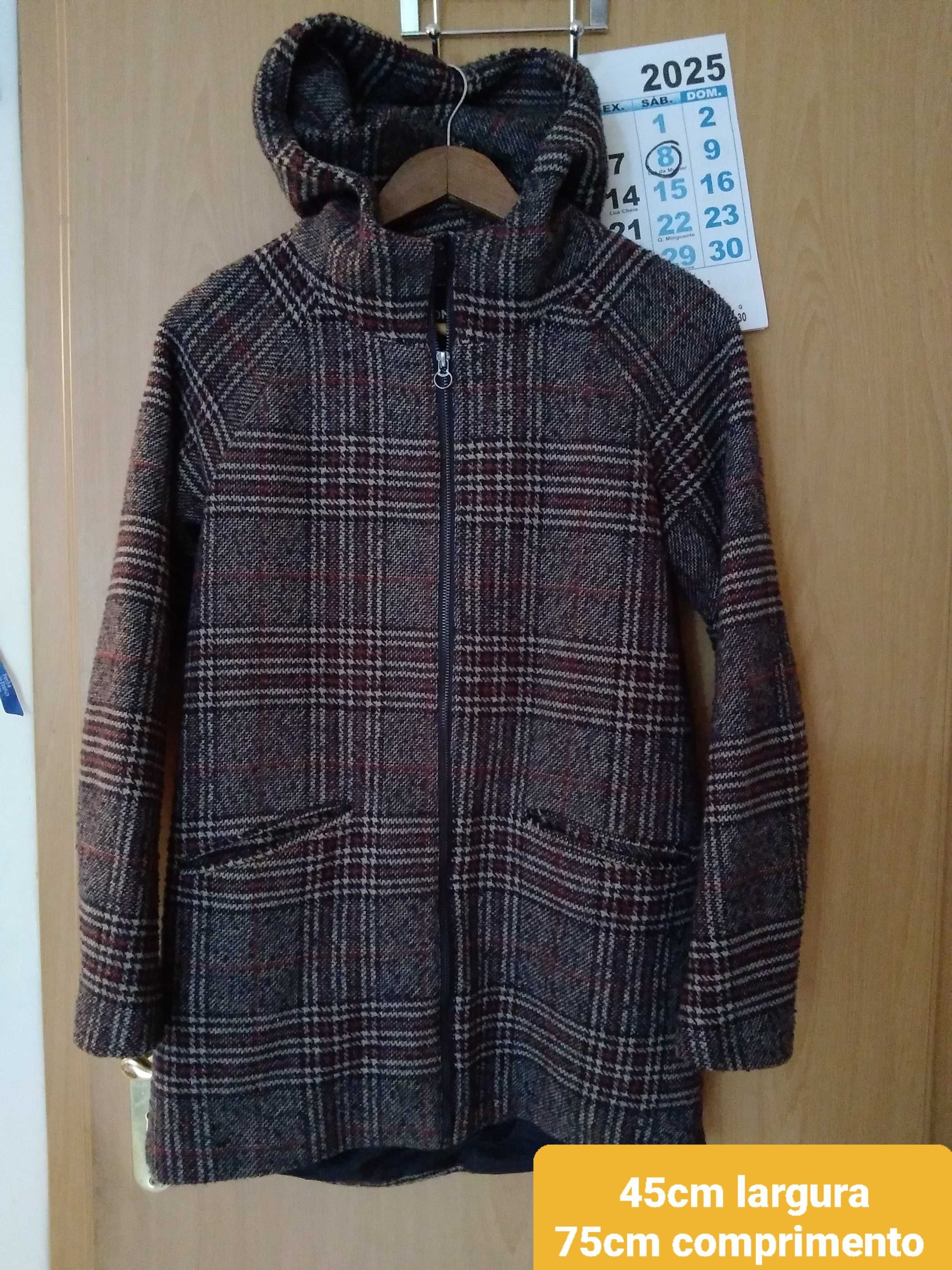 Casaco outono oversize, tamanho XS, largura 45cm