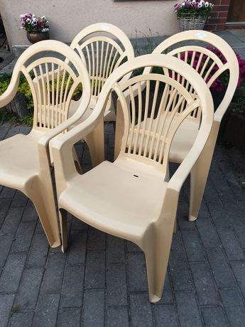 Krzesła ogrodowe,kremowe