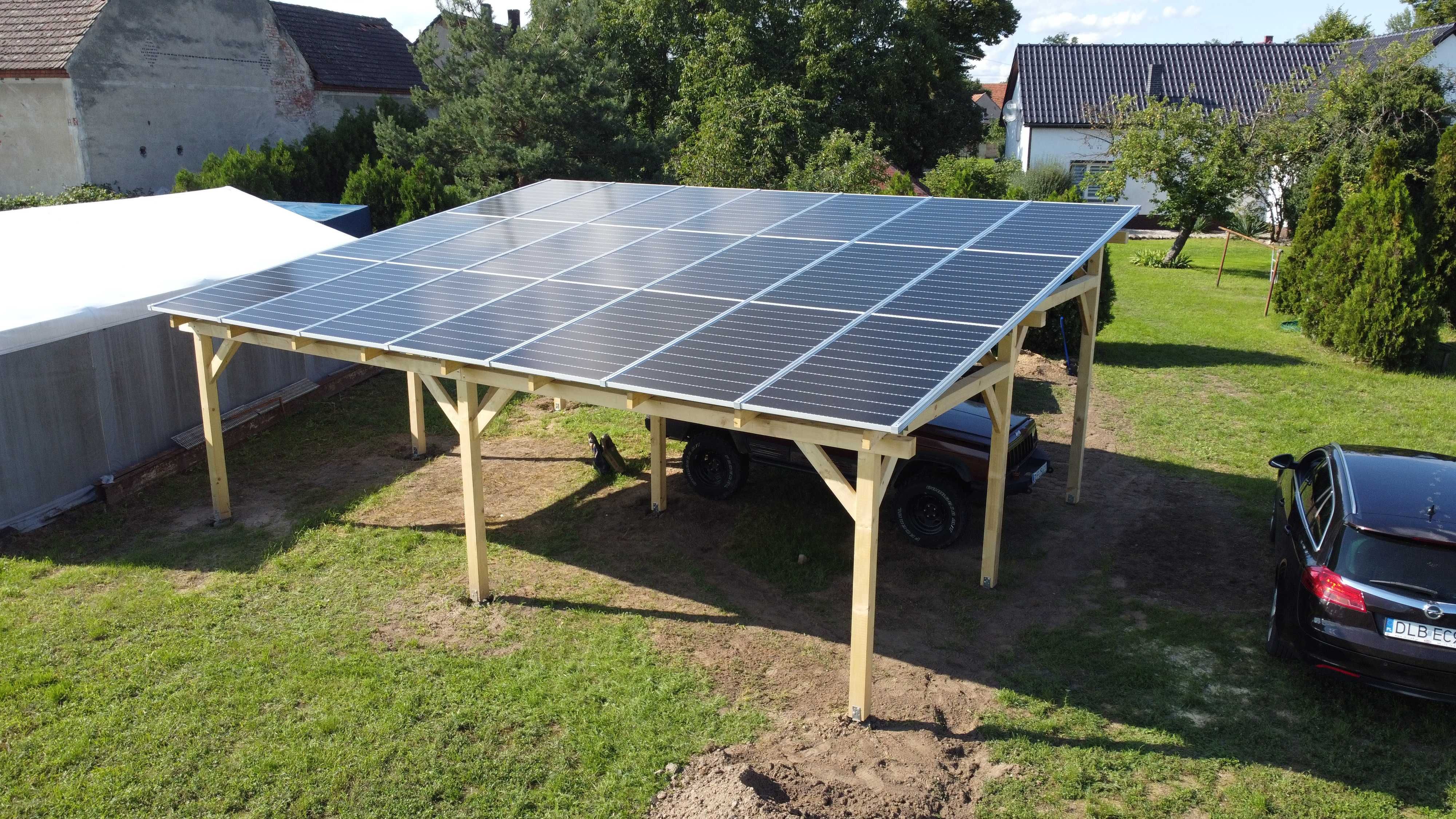 Wiata, Carport z fotowoltaiką 10,35 kWp i magazynem energii 5 kWh!