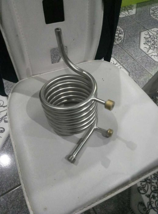 Охладитель (нерж, медь, латунь) для дистиллятор (холодильник змеевик