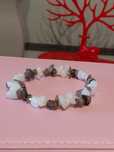 Bransoletka z naturalnych kamieni handmade. Kwarc lodowy, labradoryt,