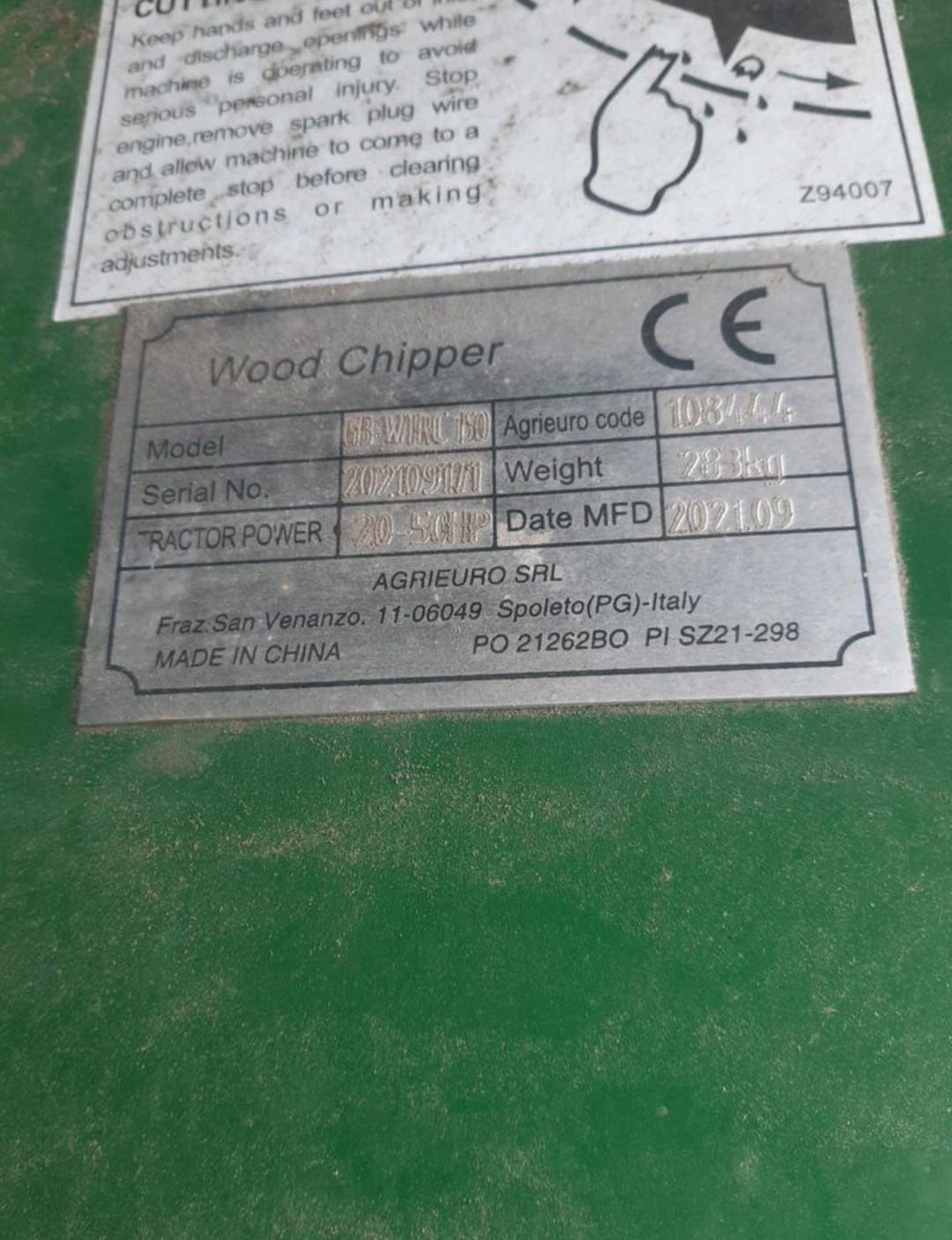 Rozdrabniacz rębak do traktora wom system rolkowy GreenBay GB-WTRC 150
