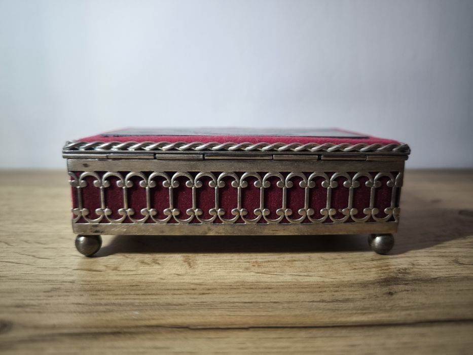 Szkatułka posrebrzana + pudełko POZNAŃ Stan BDB