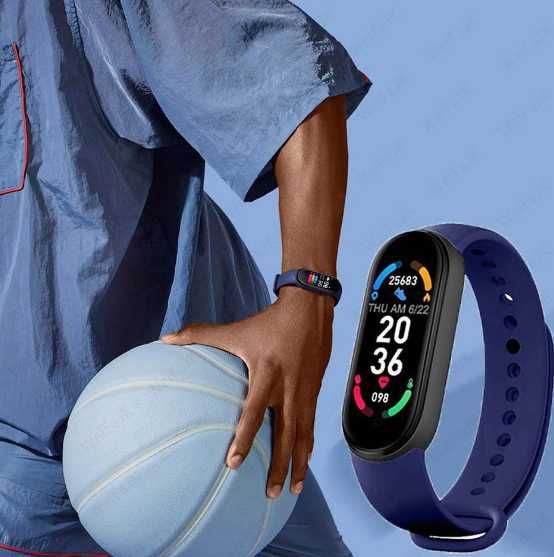 Фитнес браслет  Smart Band M6 (смарт часы, пульсоксиметр, пульс) синий