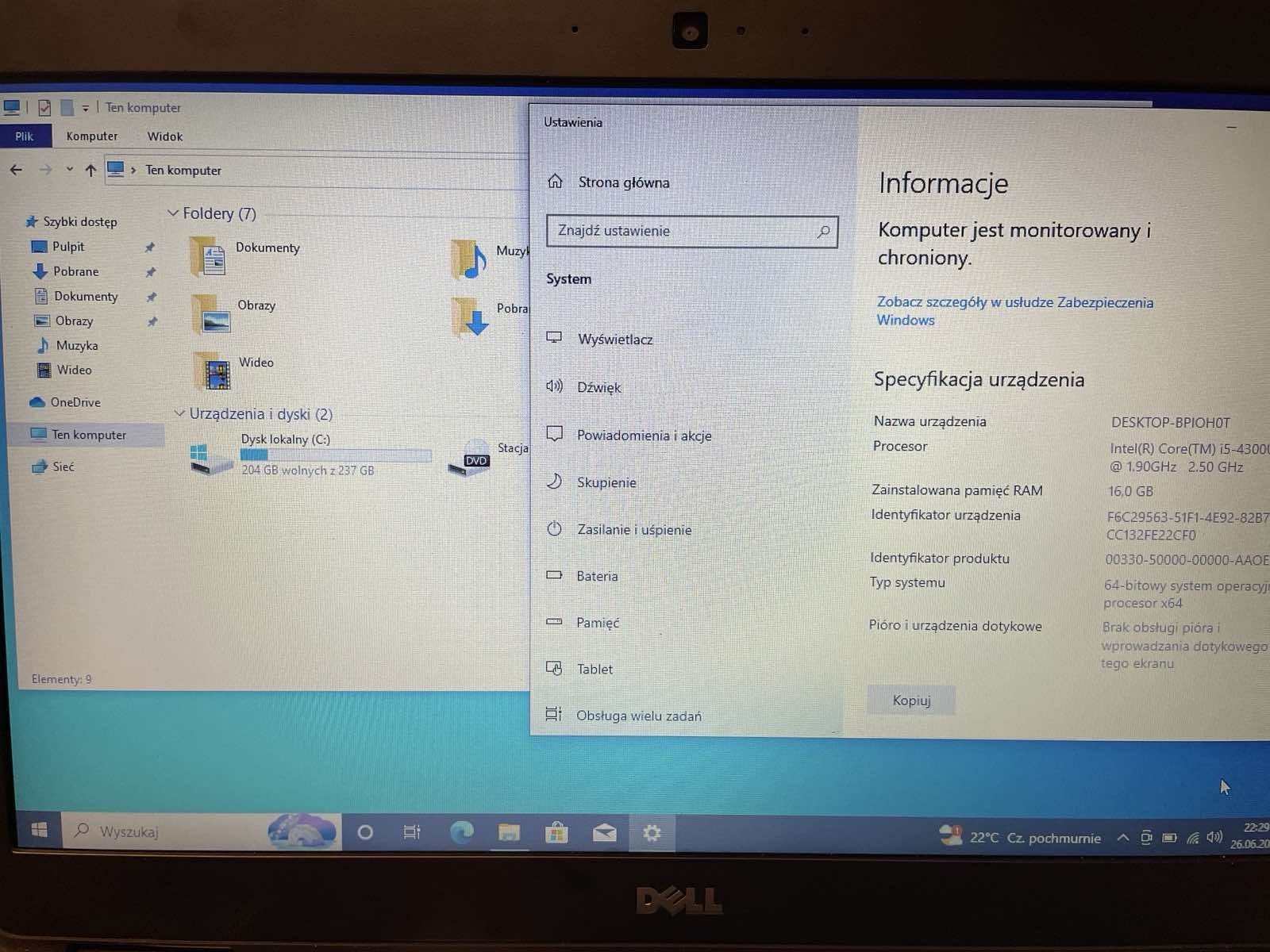 Dell Latitude E5440 i5 4th 16/256gb Myszka Logitech