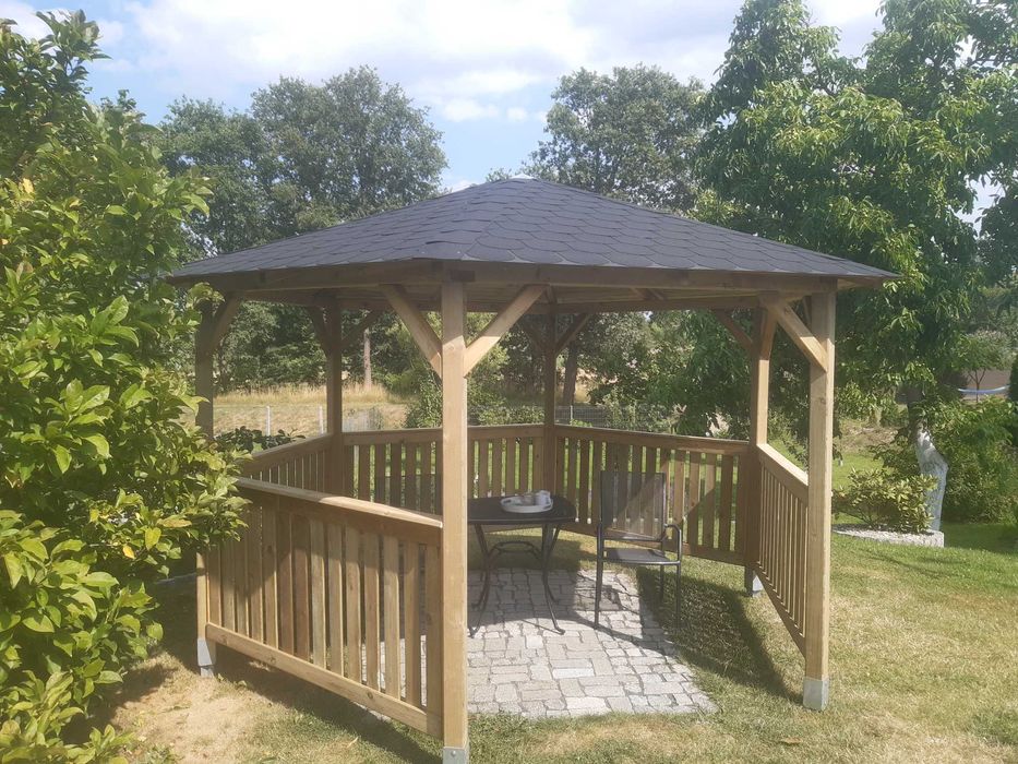 ALTANA ogrodowa drewniana sześciokątna PERGOLA z drewna ŻARY Lubuskie