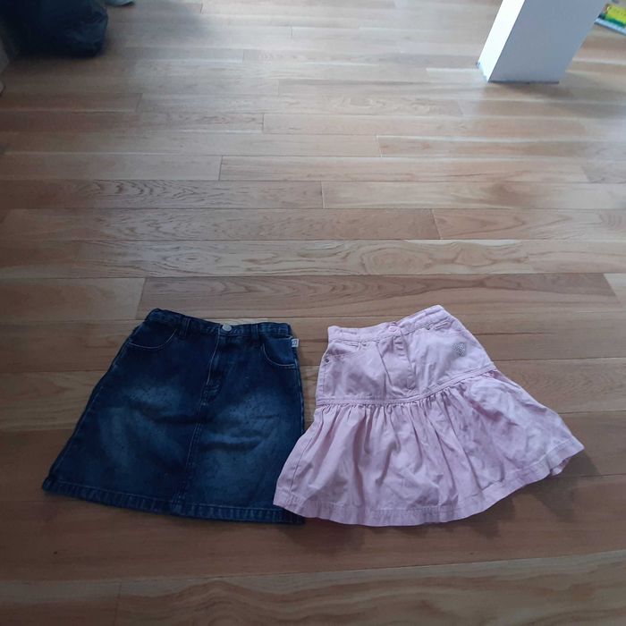 Spódnice spódniczki spódnica różowa i granatowa jeans dżins 110 116