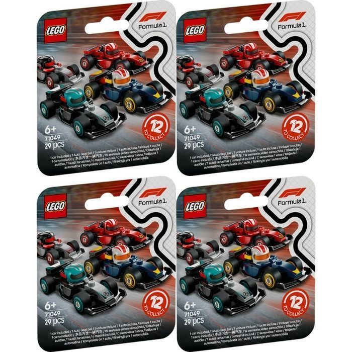 Zestaw 4 Sztuk Lego Minifigures Kolekcjonerskie Bolidy F1 71049