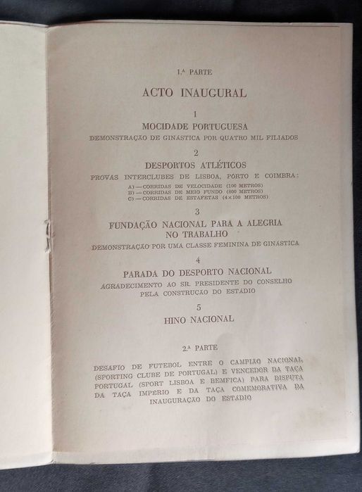 Programa de inauguração estádio nacional