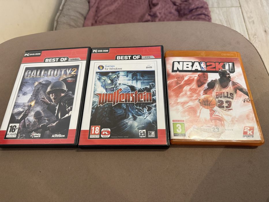 Call of Duty 2, Wolfenstein 2009, NBA2k11 20 zl jedna gra