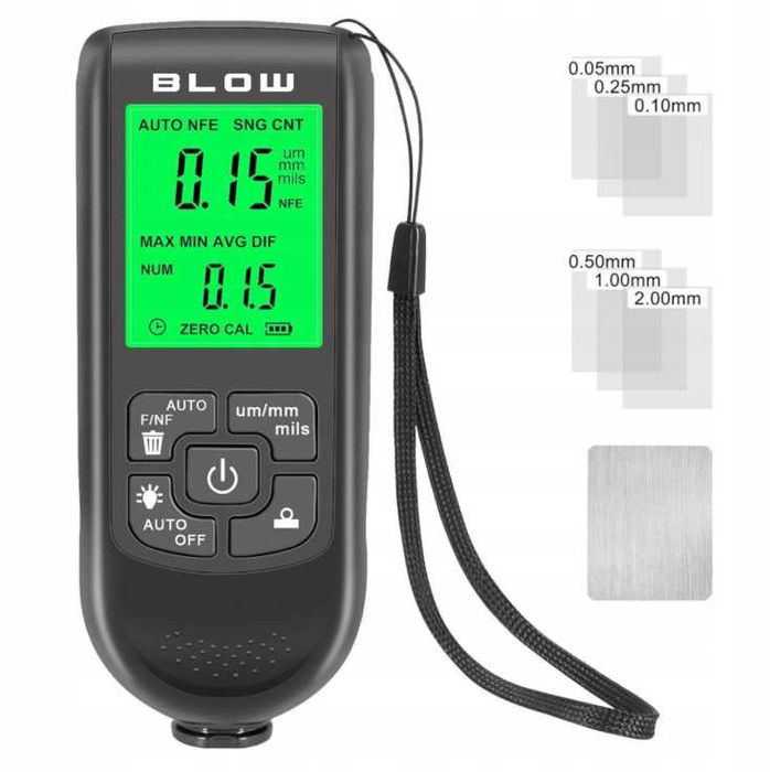 Miernik Grubości Lakieru Tester Czujnik lcd 2000um Aluminium Stal