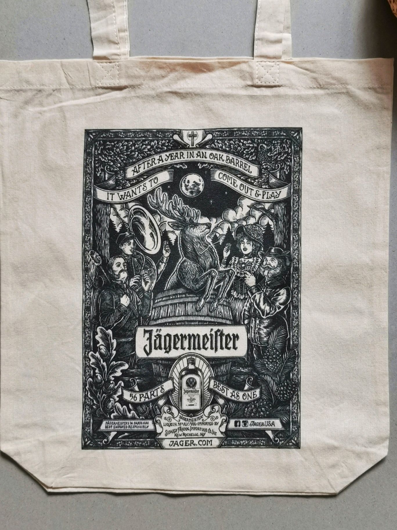 Eko torba bawełniana na zakupy z nadrukiem Jager Jägermeister unikat