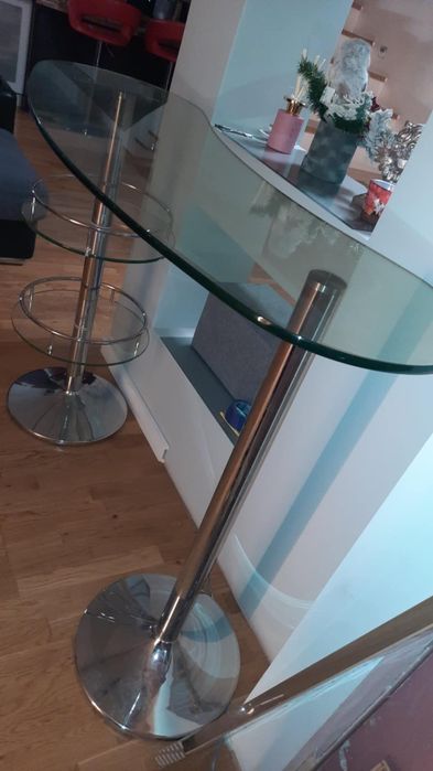 Stół barowy szklany