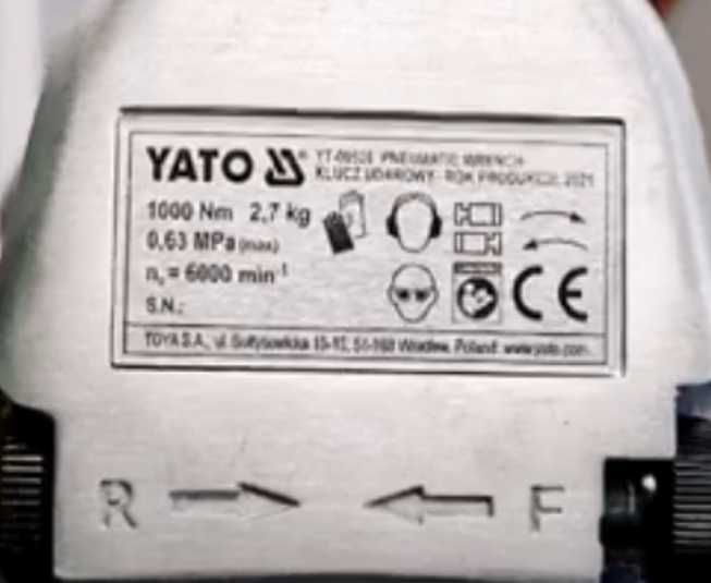 Гайковерт  yato - 09528 пневматический ударный   1000 нм