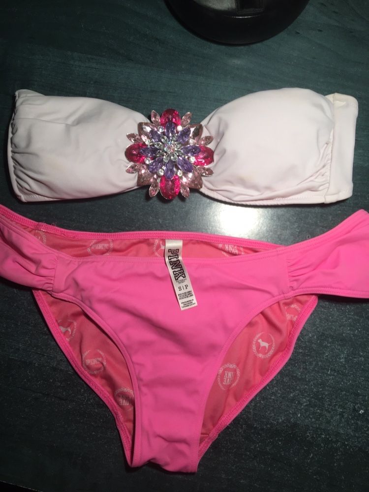 Victoria’s secret, Pink, H&M купальник, плавки, бандо, бюстик S 75 B