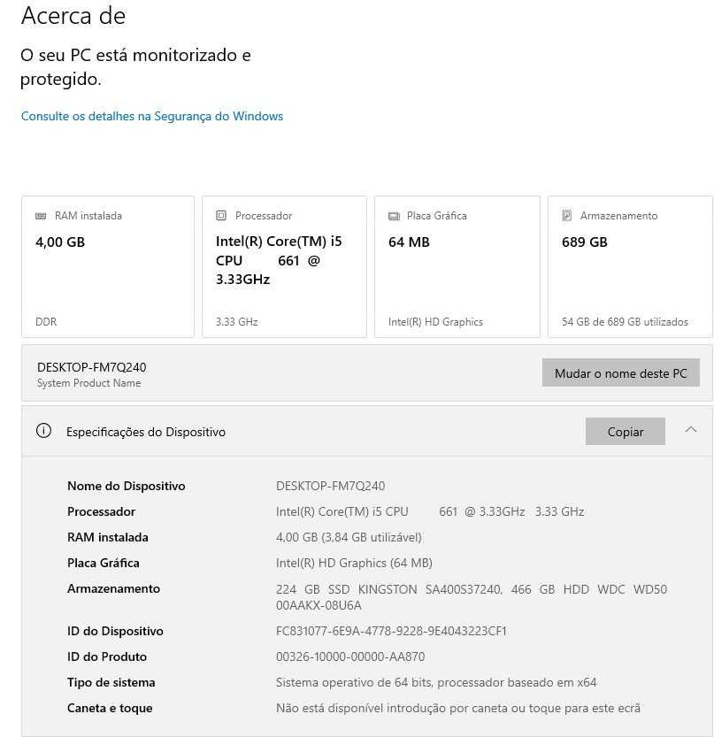 Computador i5-4GB-SSD