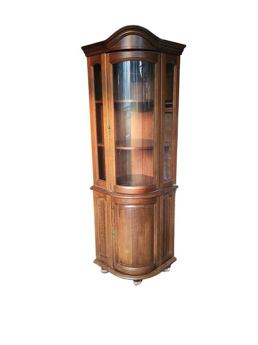 Witryna narożna z drewna dębowego