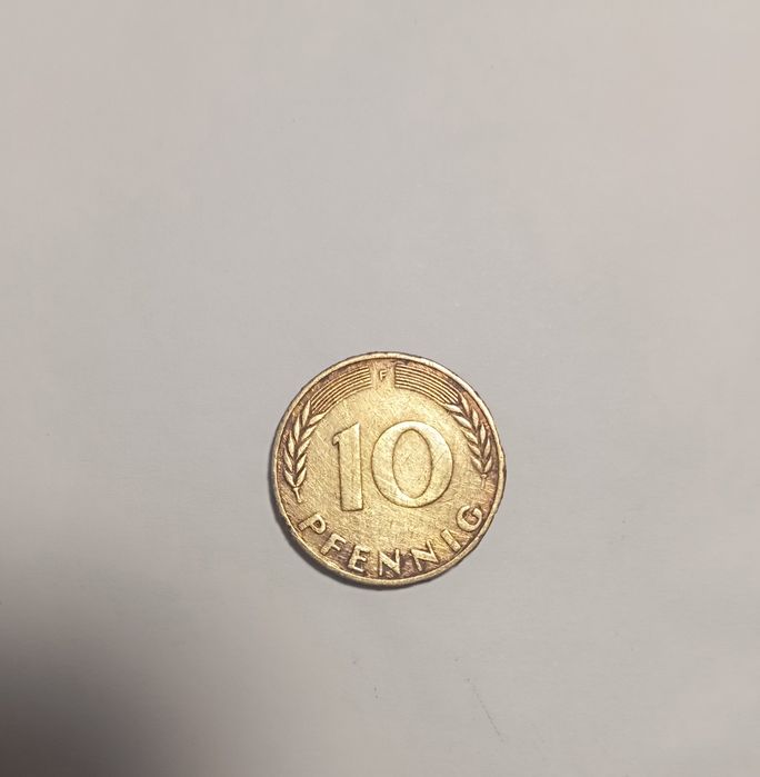 10 пфеннігов 1950 рік, Західна Німеччина (монетний двір Штутгарт F).