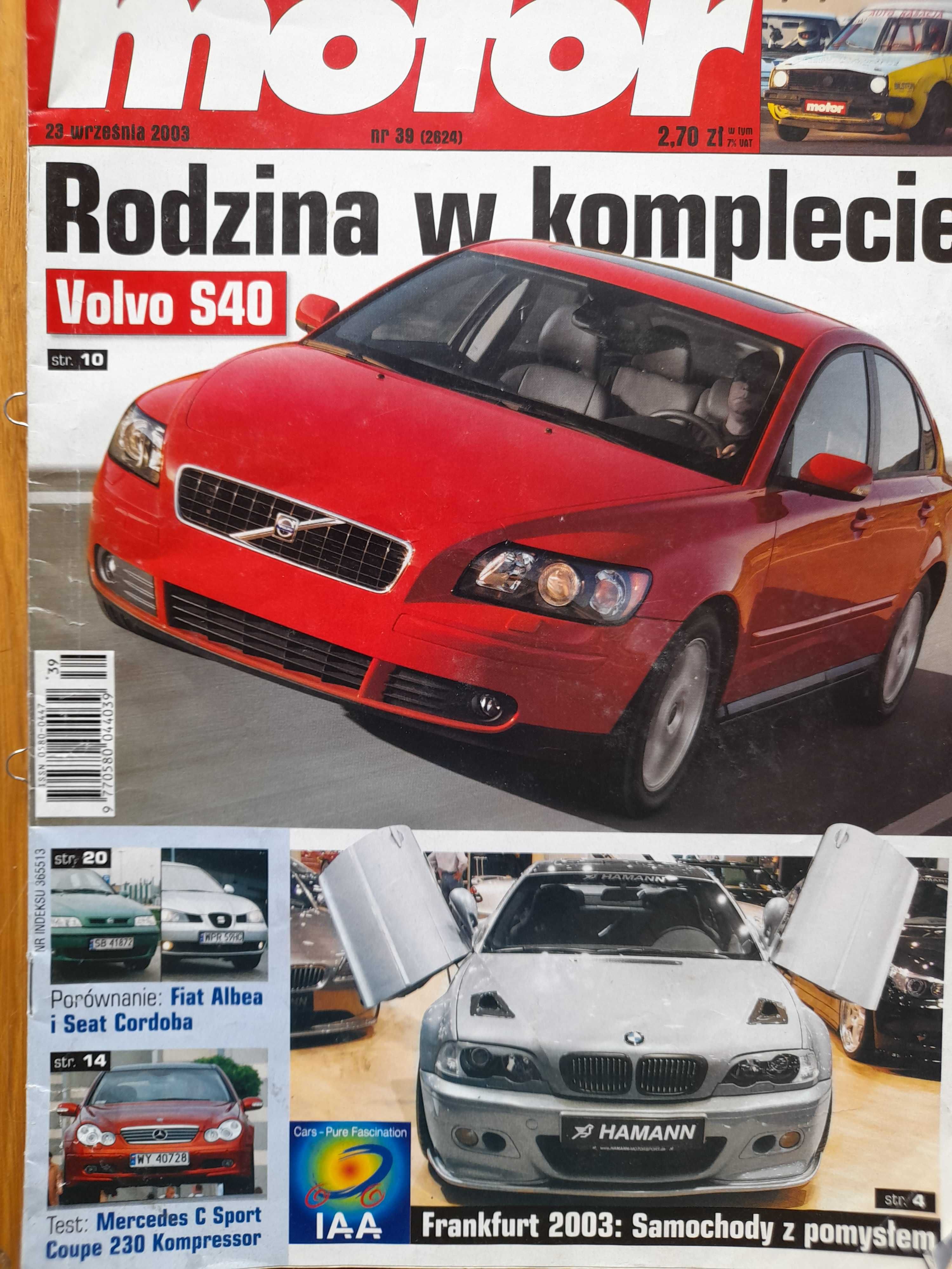 MOTOR nr 39/2003 Volvo, Nissan Pickup, Mercedes, Daewoo Nubira i inne