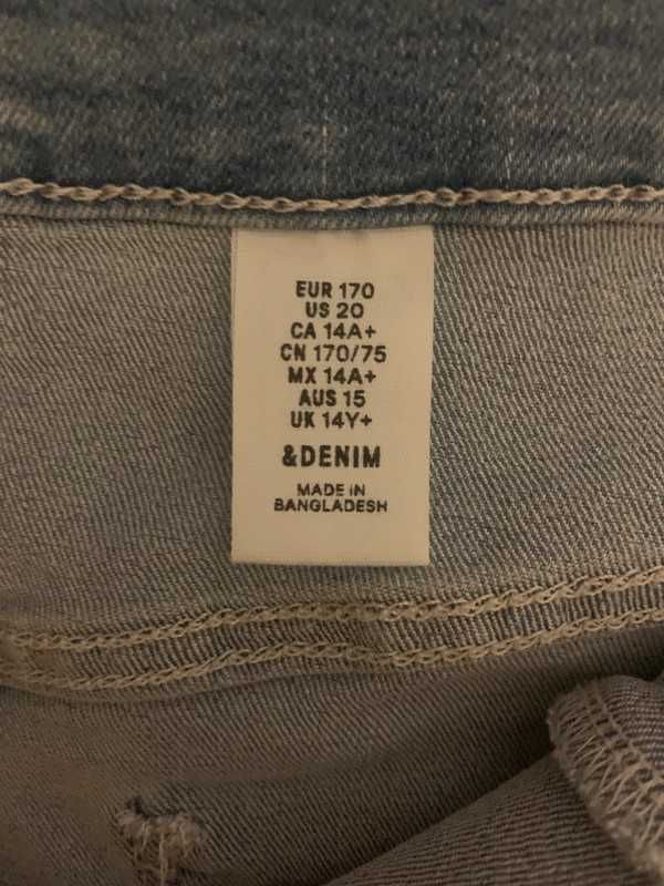 Spodenki jeansowe H&M - Rozmiar 170 cm, stylowe i trwałe!