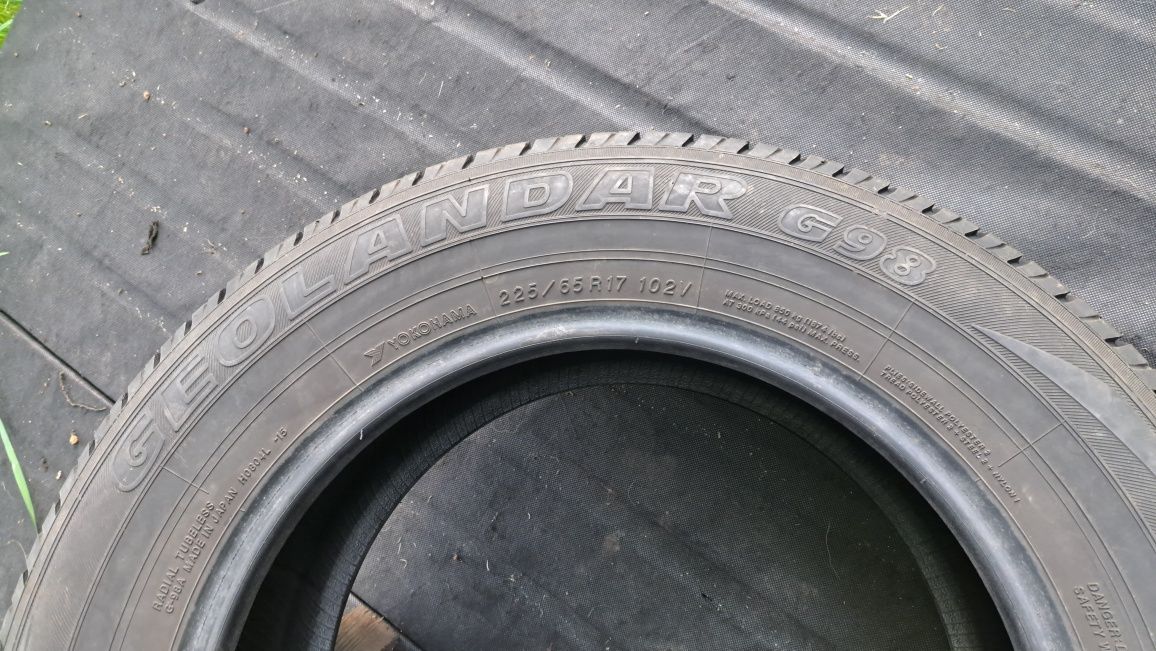 7мм!Летний Японский комплект YOKOHAMA GEOLANDAR G98 225 65 R17