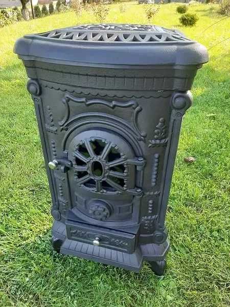 Піч камін чавунна Bonro подвійна стінка 9 кВт буржуйка