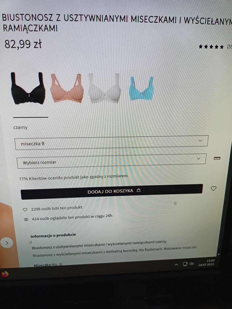 Nowy Biustonosz 95B Bonprix