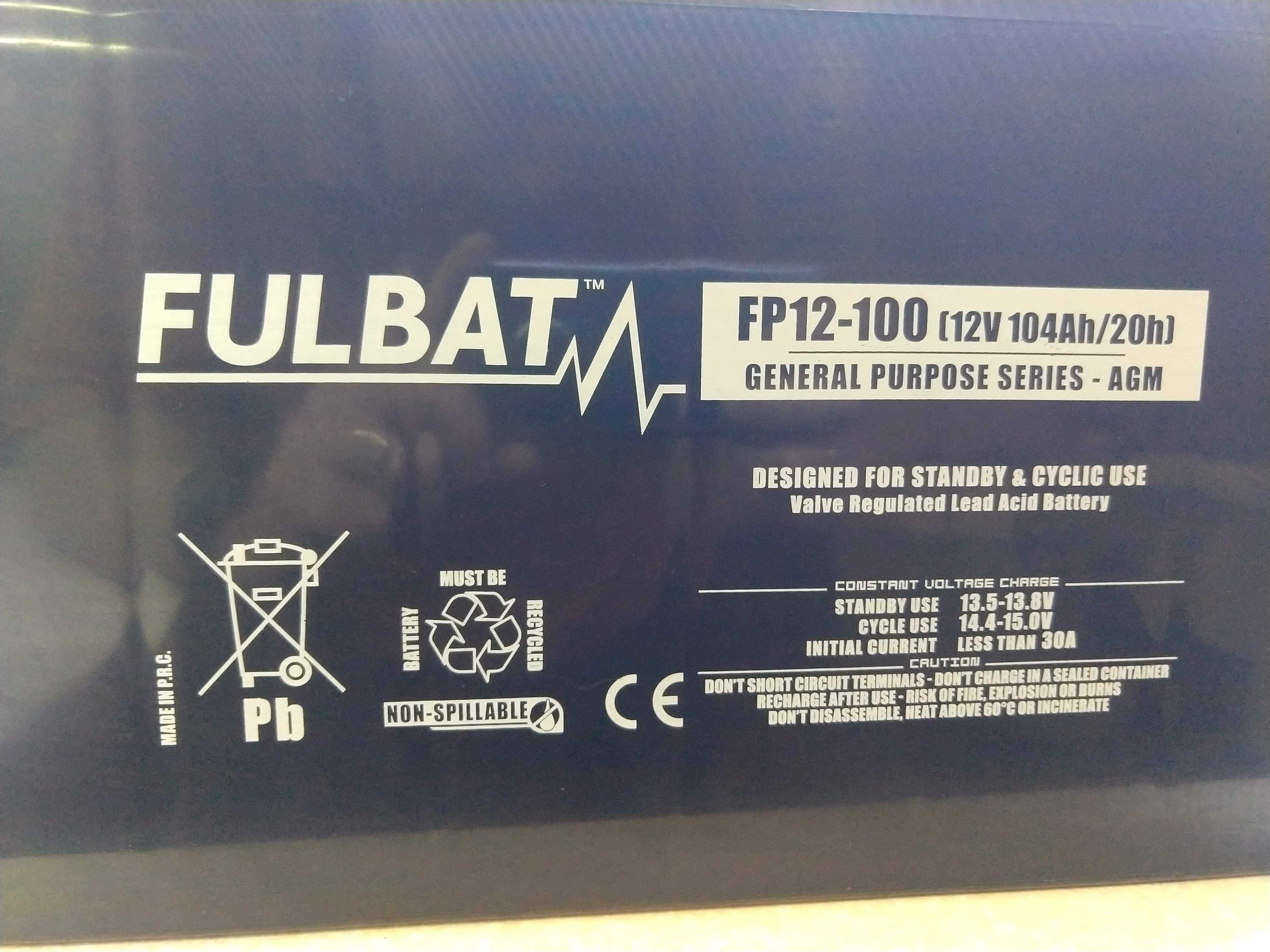 Акумуляторна батарея AGM 100-12 (104А/год, 12 В) FULBAT
