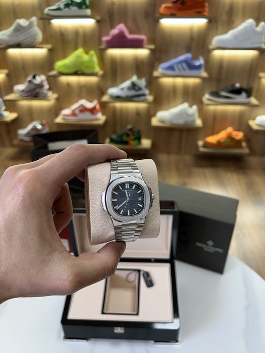 ‼️Знижка‼️ Годинник PATEK PHILIPPE Nautilus 40mm Silver / Blue