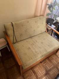 kanapa łóżko drewniane