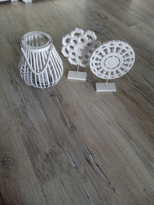 Białe dekoracje w stylu Boho, zestaw, lampion, mandala