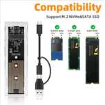 Адаптер ,карман M.2 NVME-SATA-2-1 to USB3.0 USB c