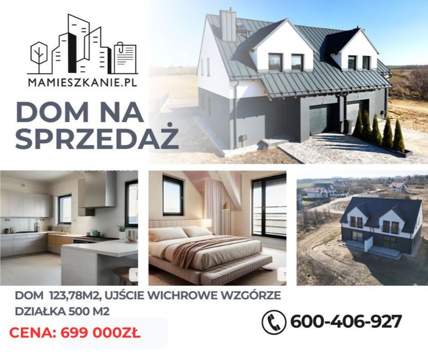 Na sprzedaż Dom stan deweloperski 123,78m2, Ujście