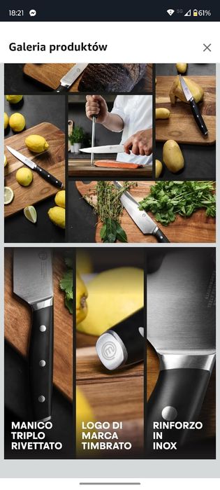 Zestaw noży kuchennych MasterChef z etui nowe noże