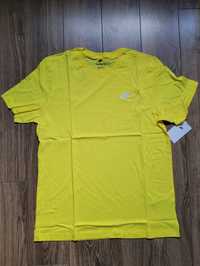 koszulka t-shirt Nike L regular fit żółta 100% bawełna haft logo NOWA