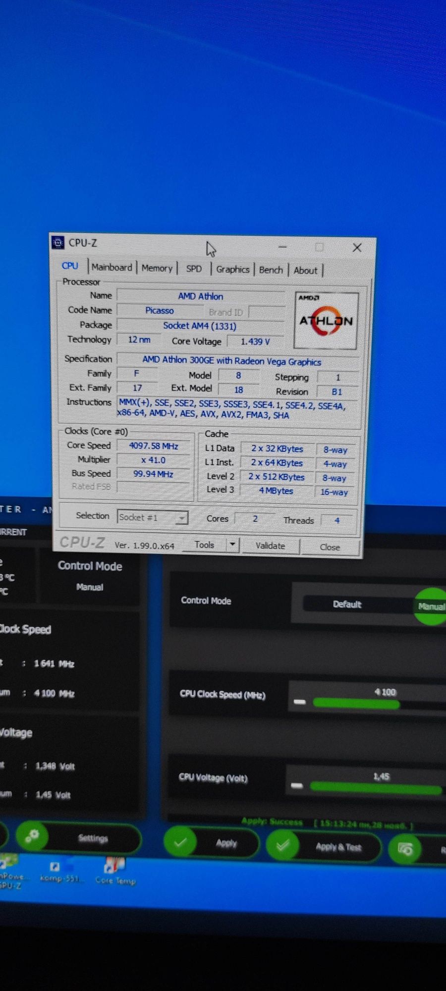 Amd am4 Athlon 300ge 3.4 ггц 4 потока  видеоядро