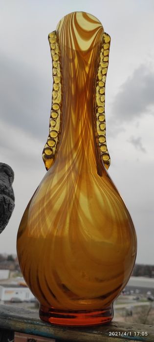 Wysoki i ciężki wazon Orkusz Huta Laura