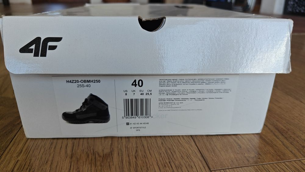 Buty trekkingowe, męskie, wodoodporne 4F, rozm. 40