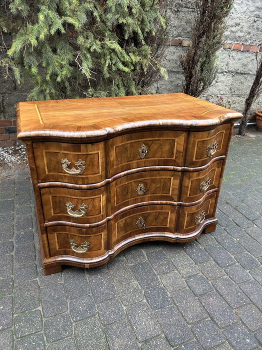 Antyczna Komoda Barokowa XVIII Wiek Intarsja Ludwik Po Renowacja
