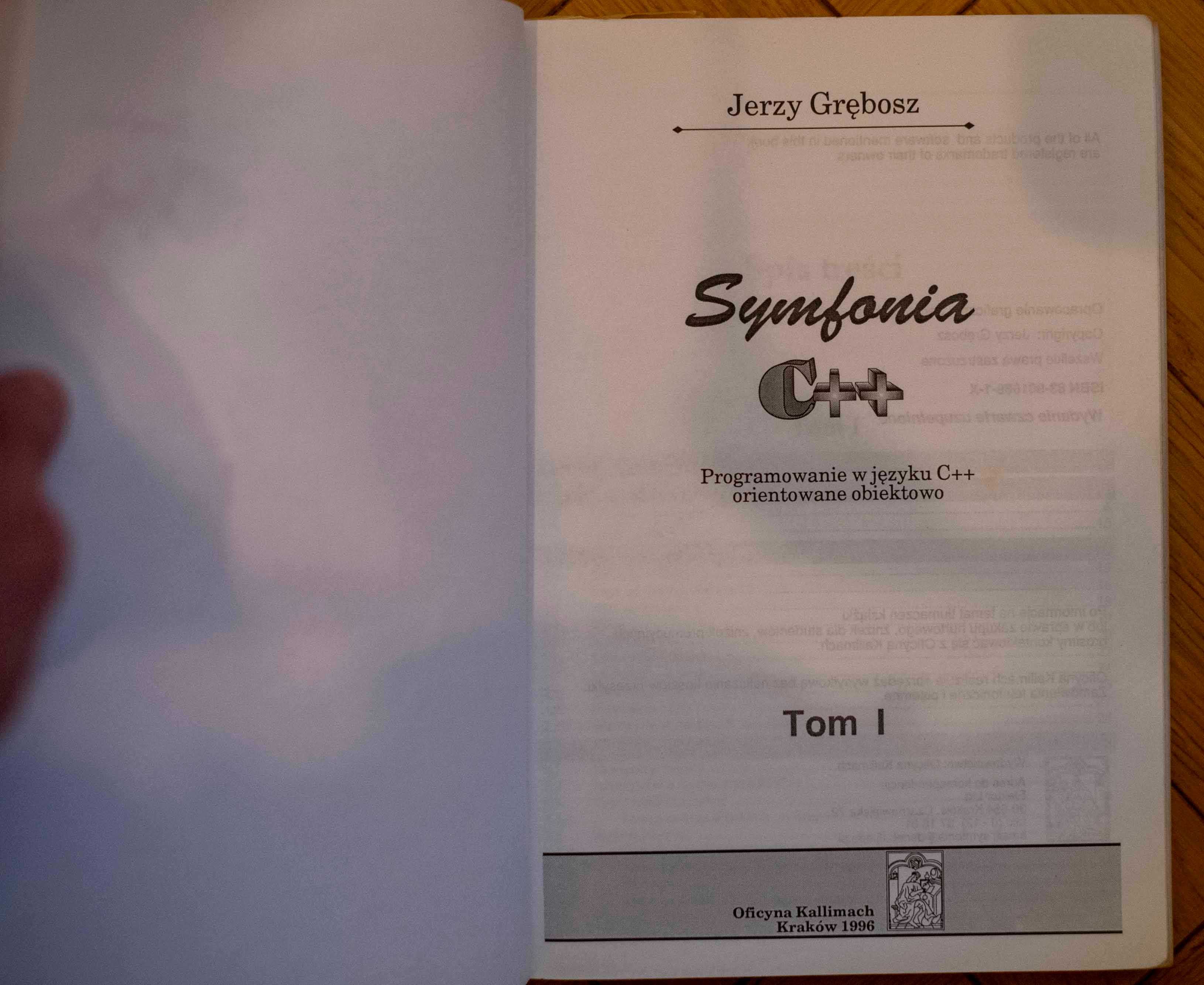 Symfonia C++ Jerzy Grębosz Oficyna Kallimach 2000 programowanie