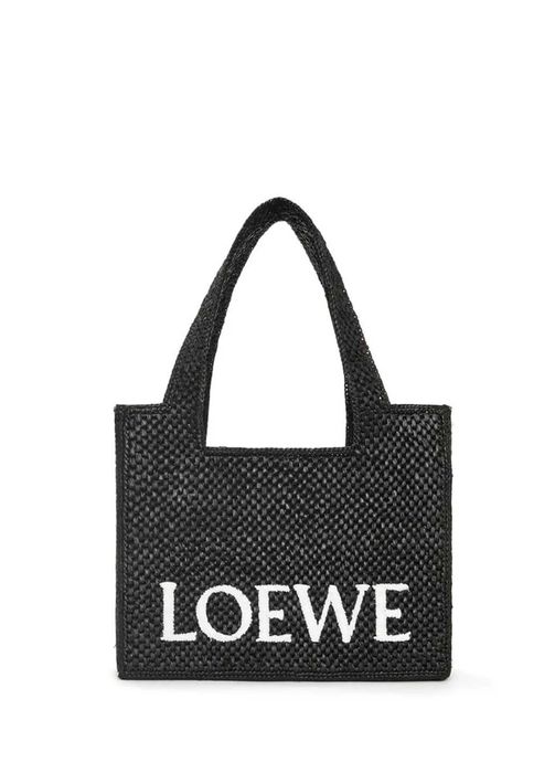 Сумка Medium Font Tote In Raffia Black
