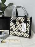 Сумка сумочка Guess mini tote Silvana monogram black гес чорна