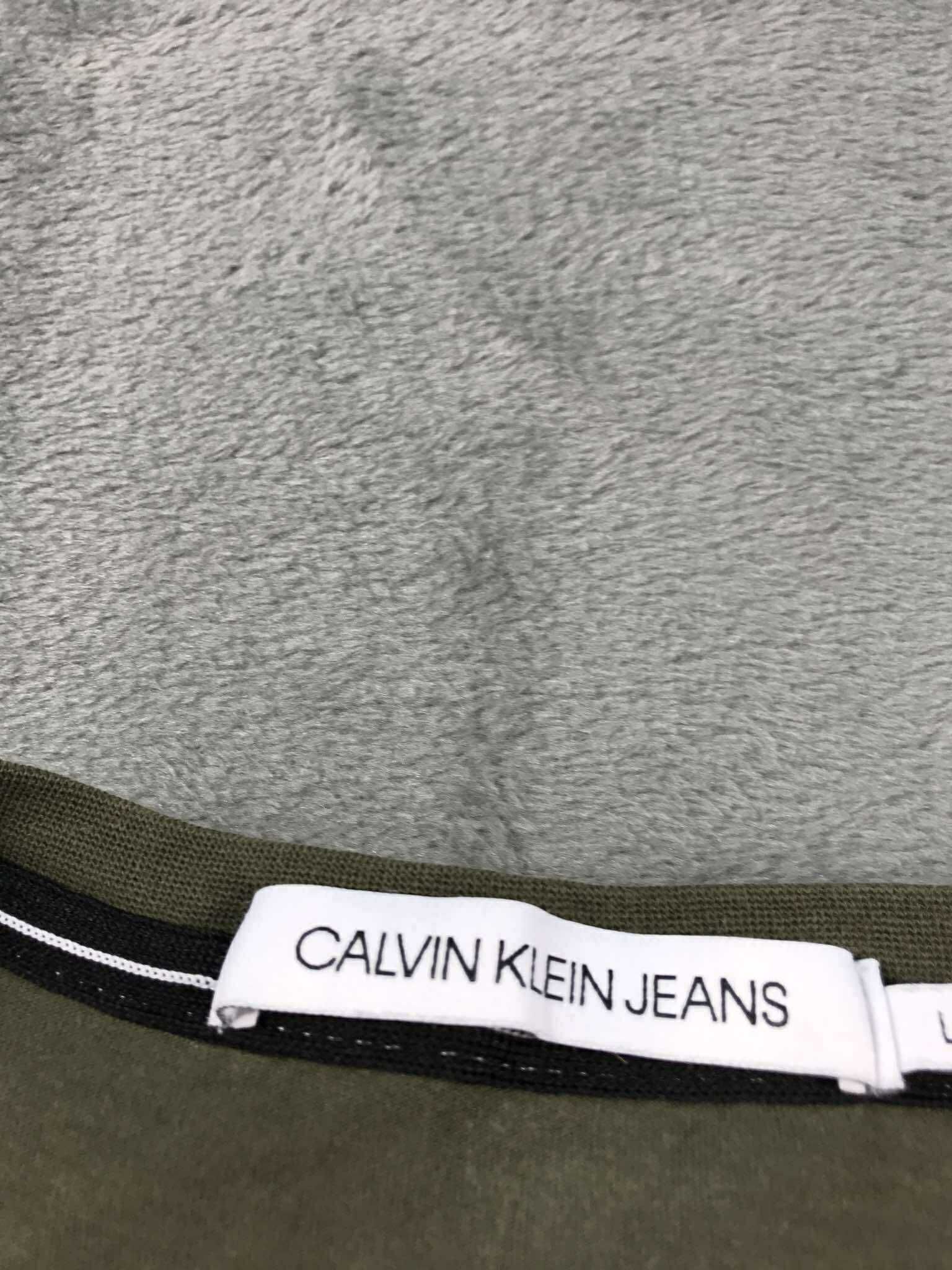 Koszulka Calvin Klein Khaki Basic Haft Casual Opium Y2K Retro Vintage