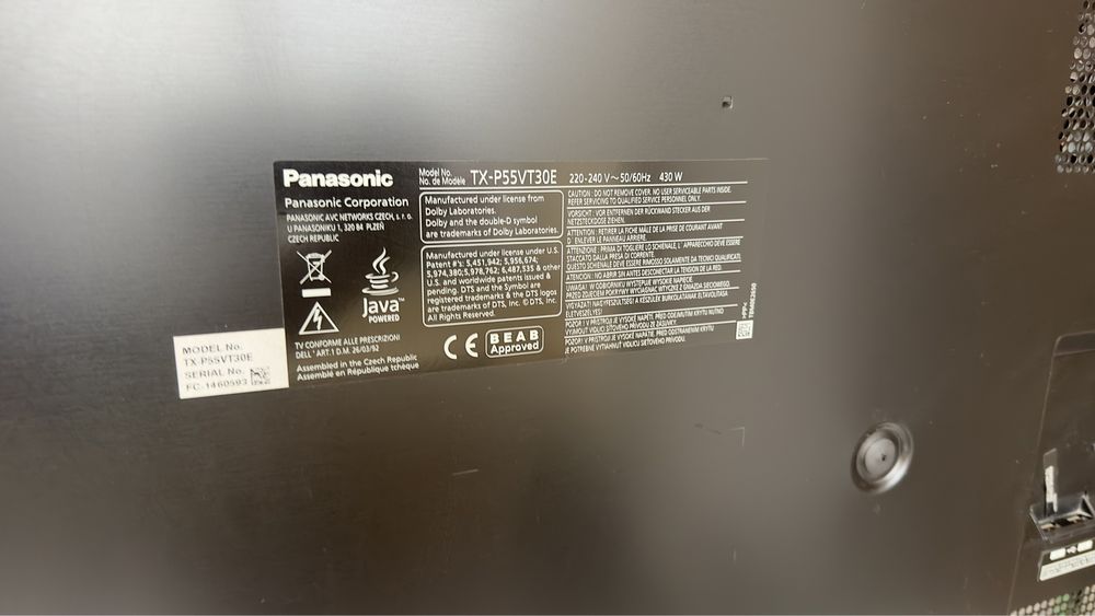 телевізор Panasonic Плазмовий TX-P55VT30E plasma плазма